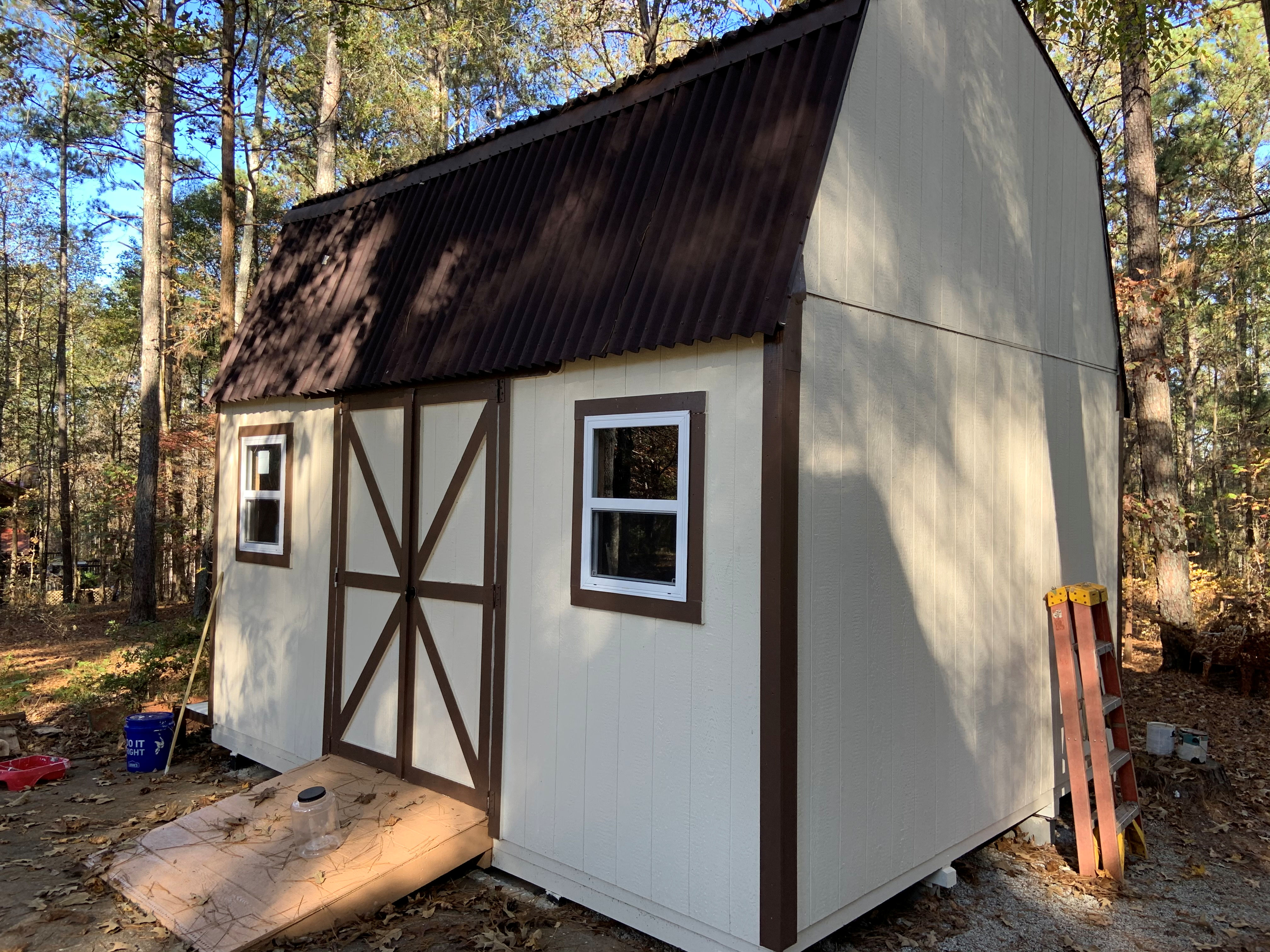 81 year young Edward built this awesome 12x16 barn shed. Edwards 12x16 barn shed