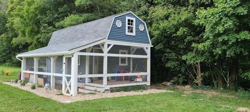Eric's 12x22 barn shed with chicken coop.