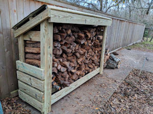 2'x8' firewood shed plans.