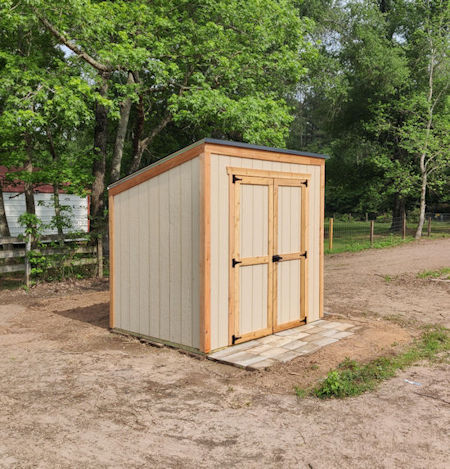 Flat style shed roof or lean to shed 