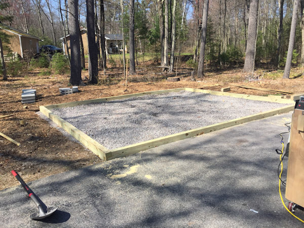 gravel pad for a shed