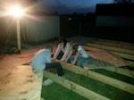building a shed with helpers