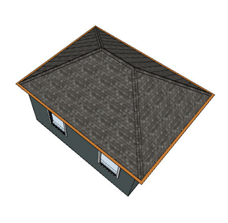 Hip style for types of shed roofs