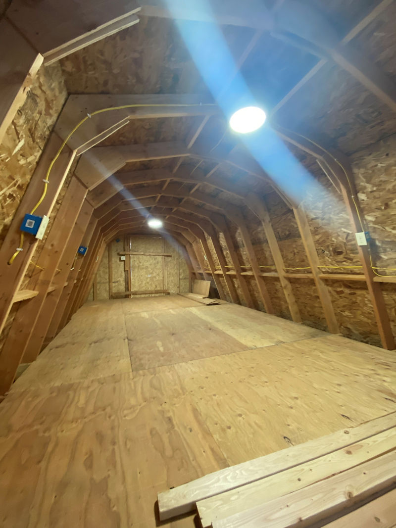 This is a picture of the huge loft area of the shed that is Kelly's 'Man Cave'. A shed picture of Kelly's 'man cave' in the loft area.