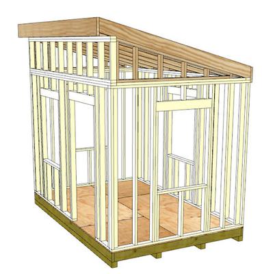 Lean to Shed with Top Plates All Around