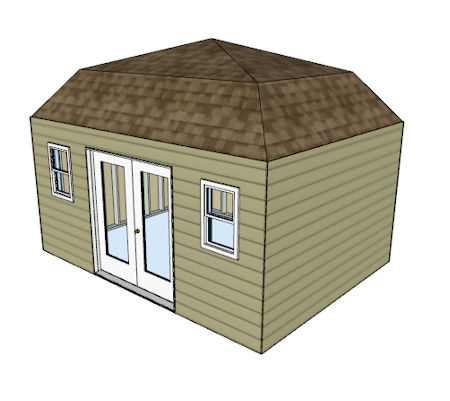 Mansard style shed roof