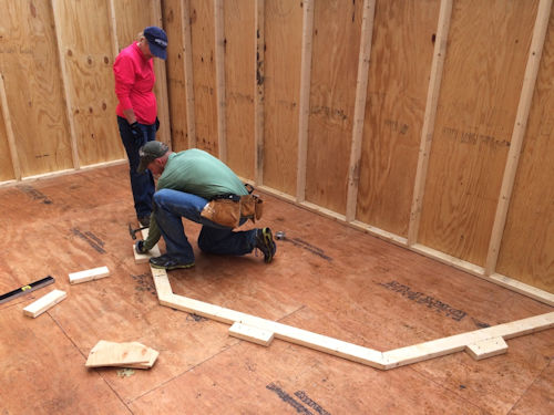 Jig for building trusses. Mike built a jig for truss construction.