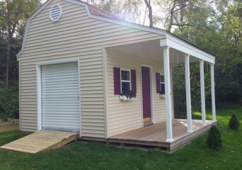 12x16 gable storage shed plans with roll up shed door