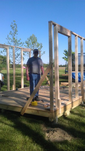 front and back wall framing on sarahs shed