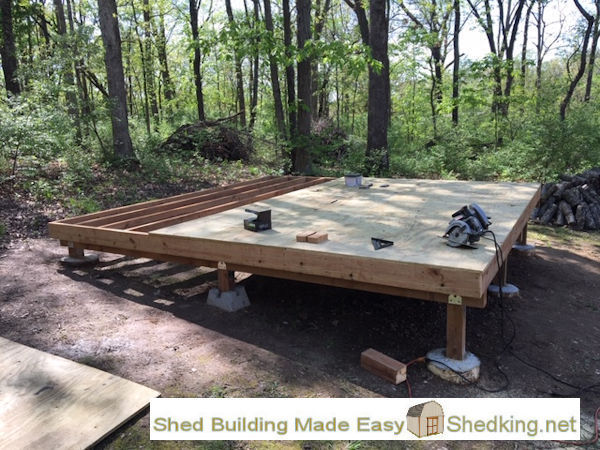 Shed floor skids on unlevel ground