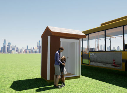 small shed  used as a school bus shelter