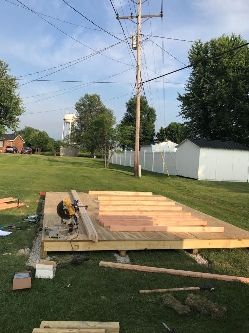 picture of Steve's completed floor getting ready to build his walls. picture of Steve's completed floor getting ready to build his walls.
