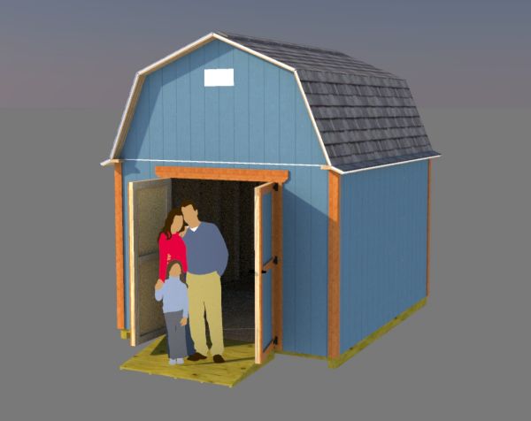 12×16 gambrel storage shed plans blueprints for barn style