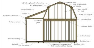 12x16 barn with porch plans, barn shed plans, small barn plans