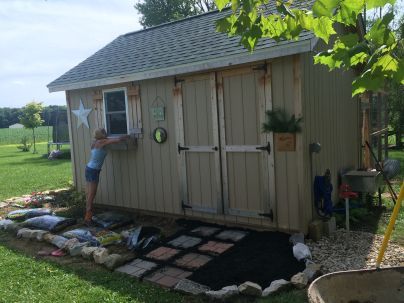 shed style roof with clerestory windows. for the garage